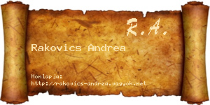 Rakovics Andrea névjegykártya