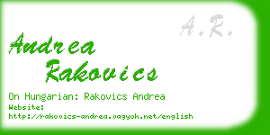 andrea rakovics business card